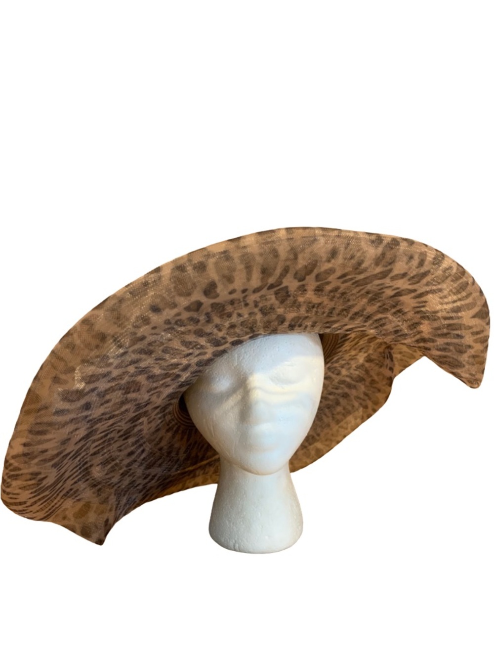VINTAGE MR. HI'S CLASSIC BROWN & PINK ANIMAL PRINT WIDE BRIM HAT - Picture 7 of 13